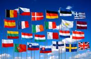 Vlaggen van een groot aantal lidstaten van de EU