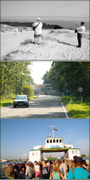 strand, autoweg en veerpont