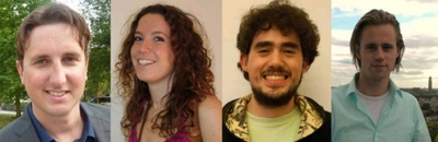 De DWARSe kandidaten (v.l.n.r.: Steven de Vries, Tara Scally, Jamili Wetzels en Jelle van Liempt)