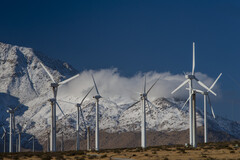 Windmolens op berg