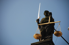 Beeld vrouwe Justitia