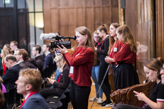 Studenten van het Grafisch Lyceum Utrecht op de Grondwetdag