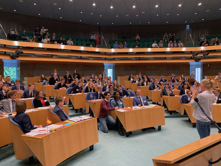 Rob Jetten met de deelnemers