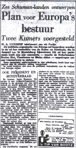 krant2bron: Voorpagina van De Telegraaf, 19 januari 1953