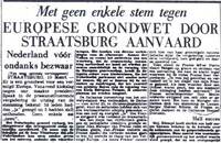 bron: Voorpagina van De Volkskrant, 11 maart 1953