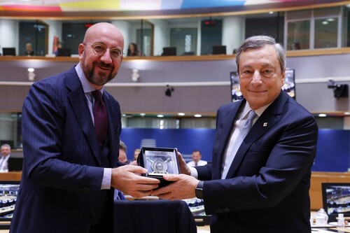 Charles Michel en Mario Draghi